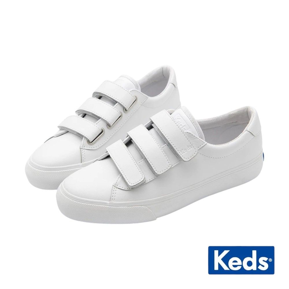 Keds JUMP KICK V 時尚皮革魔鬼氈厚底休閒小白鞋 9243W123019/ US6.5(23.5CM)