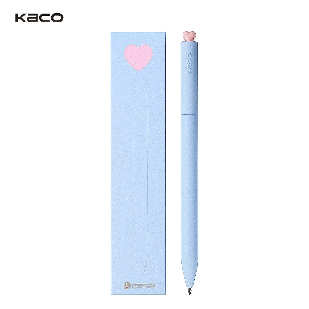 KACOGREEN FIRST LOVE初心0.5黑色旋轉中性筆/ 粉戀藍
