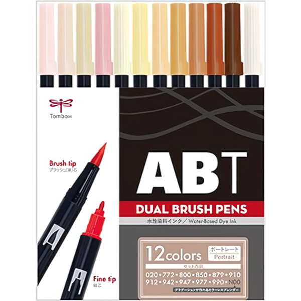 Tombow ABT 雙頭水性彩色毛筆12色組/ 人物系列