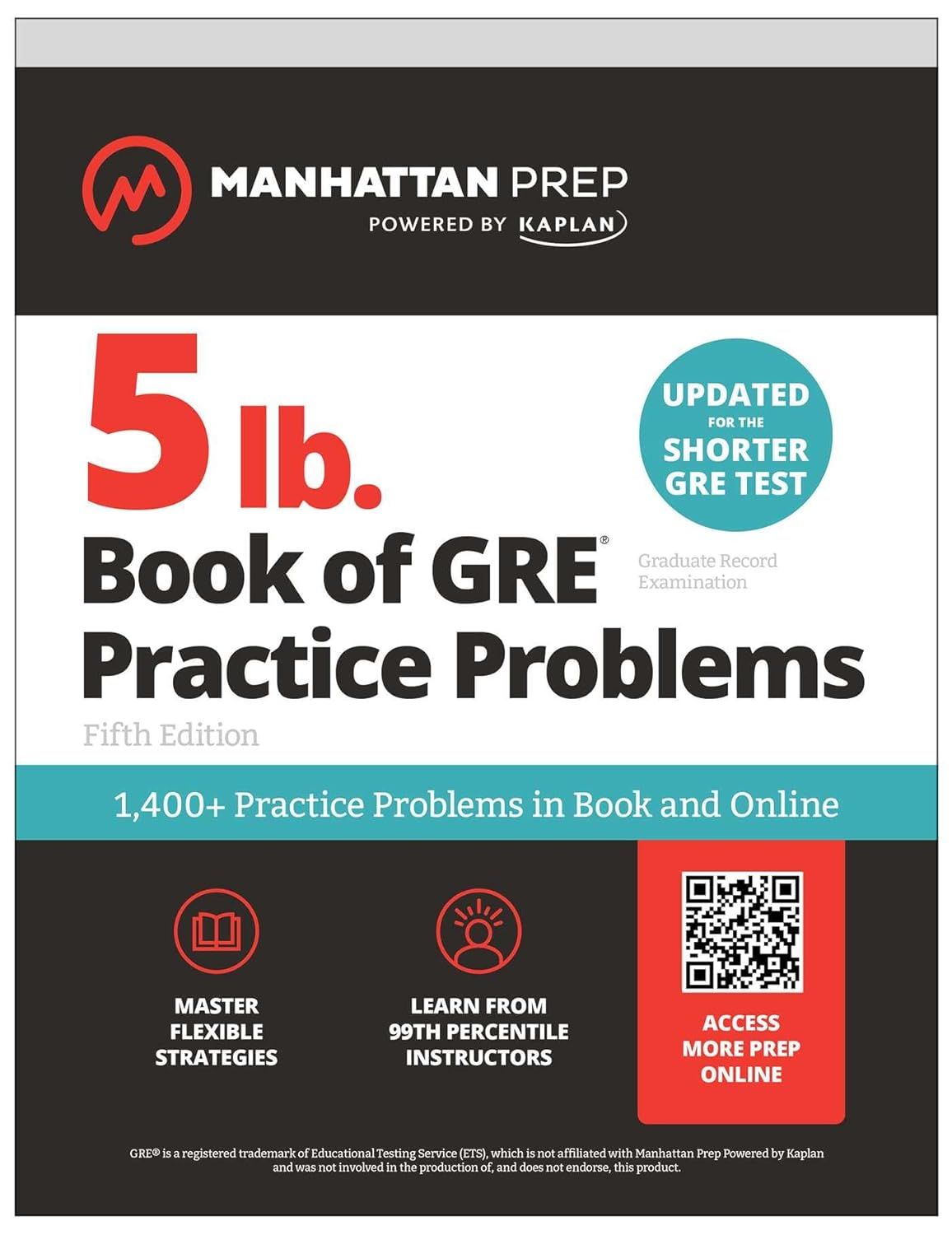 5 lb. Book of GRE Practice Problems: 1,400+ Practice Problems in Book and Online (5 Ed.)