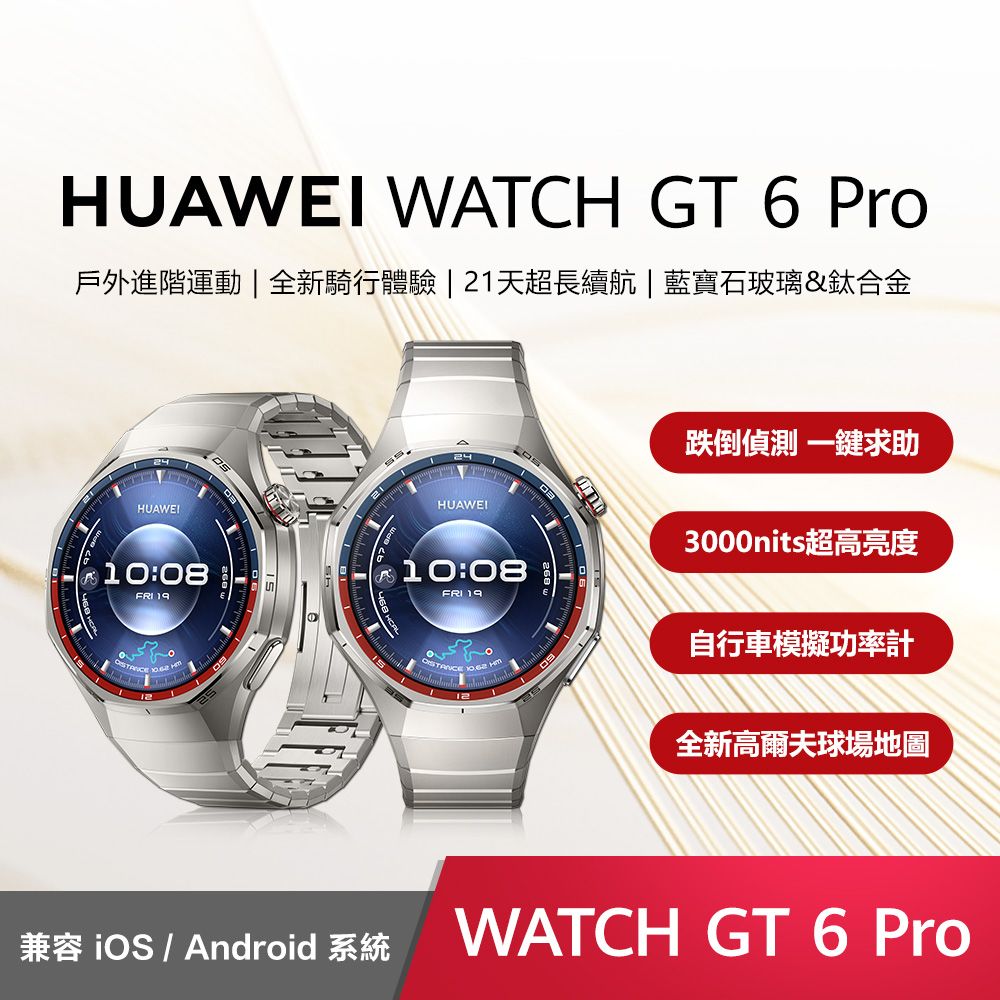 HUAWEI 華為 Watch GT 6 Pro 智慧手錶 46mm 鈦空銀