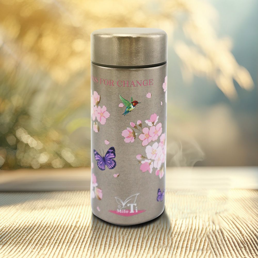 milomix純鈦花採輕量杯-200ml-1支/ 粉-櫻花