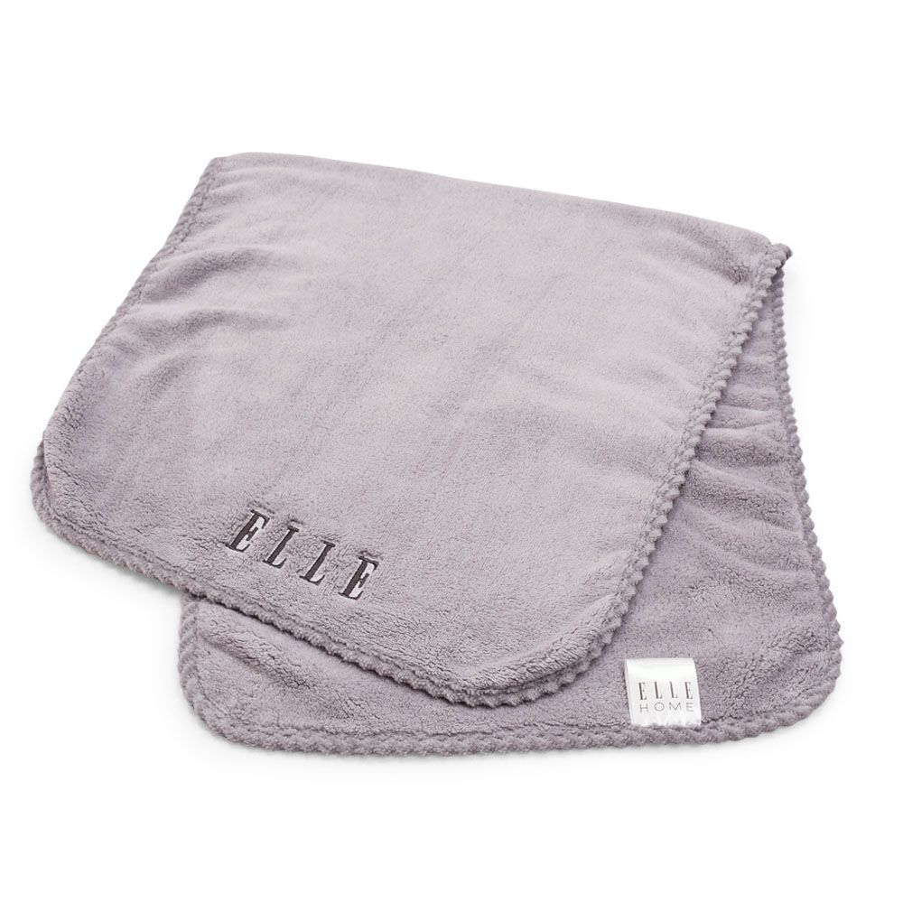 ELLE HOME 無棉絮刺繡毛巾(單件)/ 暮光紫