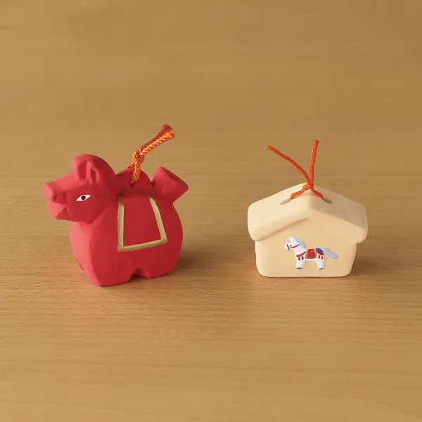 玩具工房 開運午土鈴/ 絵馬