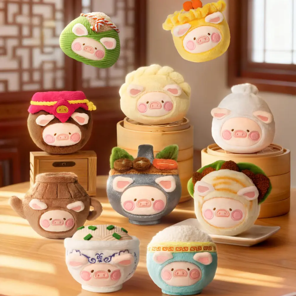 TOYZEROPLUS罐頭豬LuLu Lu家小館美食探索家系列毛絨掛件盲盒/ 8入盒裝