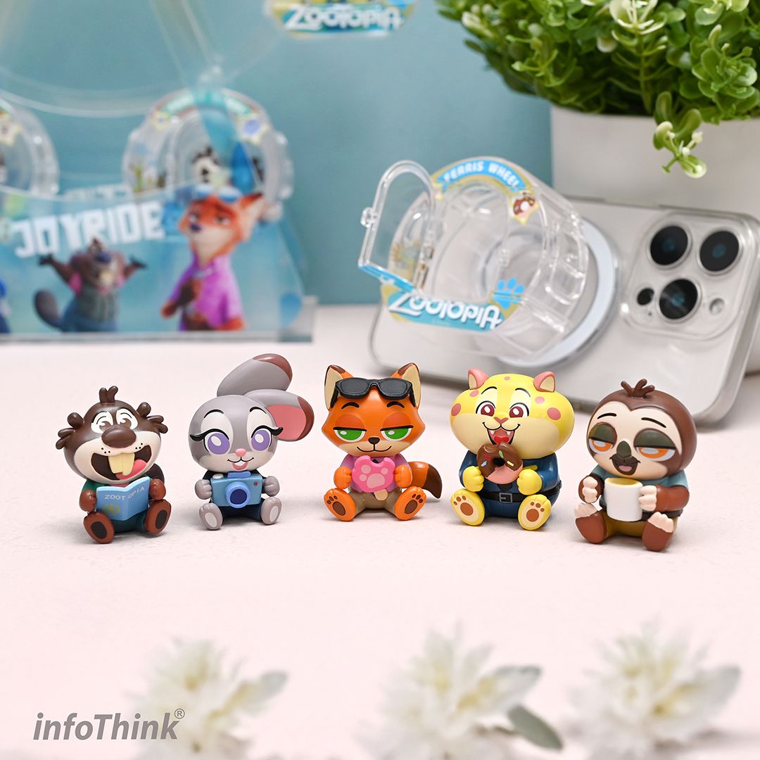 infoThink動物方城市系列磁吸氣囊手機支架摩天輪盲盒/ 隨機1入