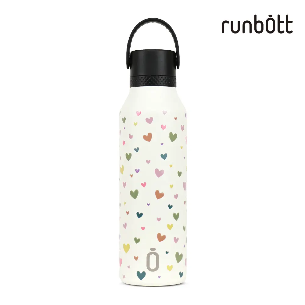 【runbott】Mii 輕量陶瓷保溫瓶600ml/ 彩虹愛心