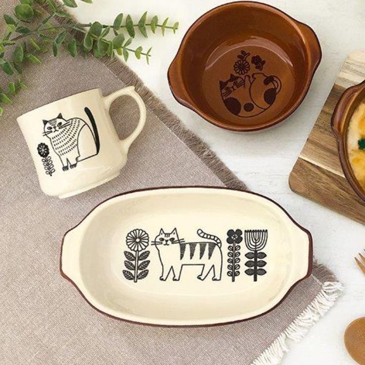 日本 DECOLE Fika 萬古燒焗烤橢圓盤/ 象牙色