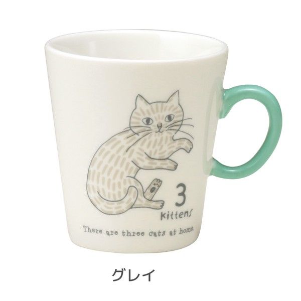 小倉陶器 Three Cats 馬克杯/ Grey
