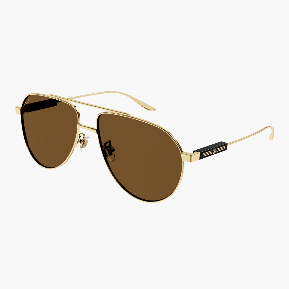 GUCCI｜GG1311S-004 復古雙槓金屬太陽眼鏡/ 公司貨