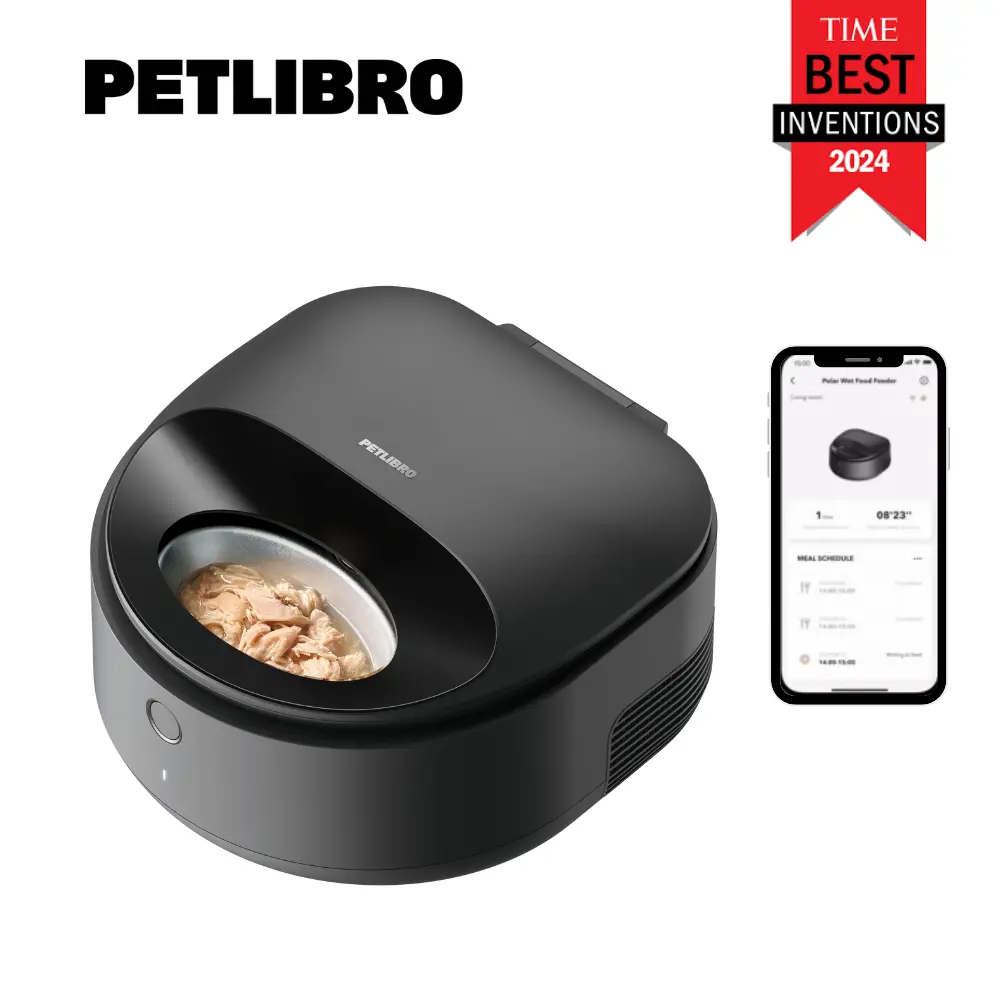PETLIBRO Polar濕食餵食器黑色 不鏽鋼餐盤