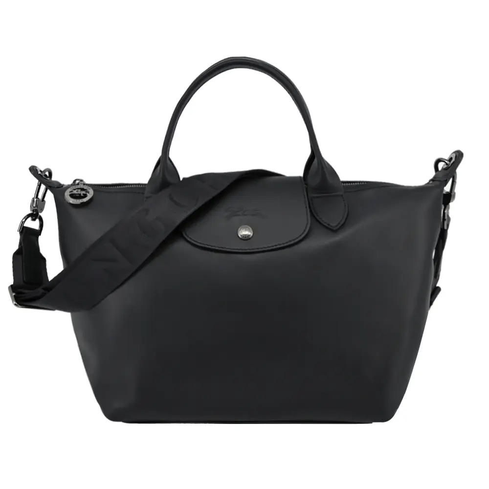 LONGCHAMP LE PLIAGE XTRA系列牛皮手提/斜背兩用水餃包(小/黑)/平行輸入