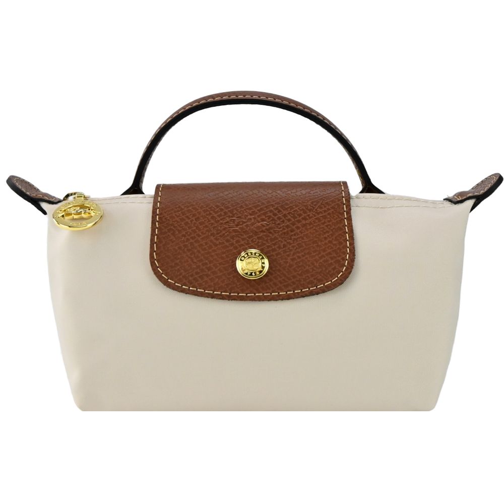 LONGCHAMP LE PLIAGE系列再生尼龍手提化妝包(白紙)/平行輸入