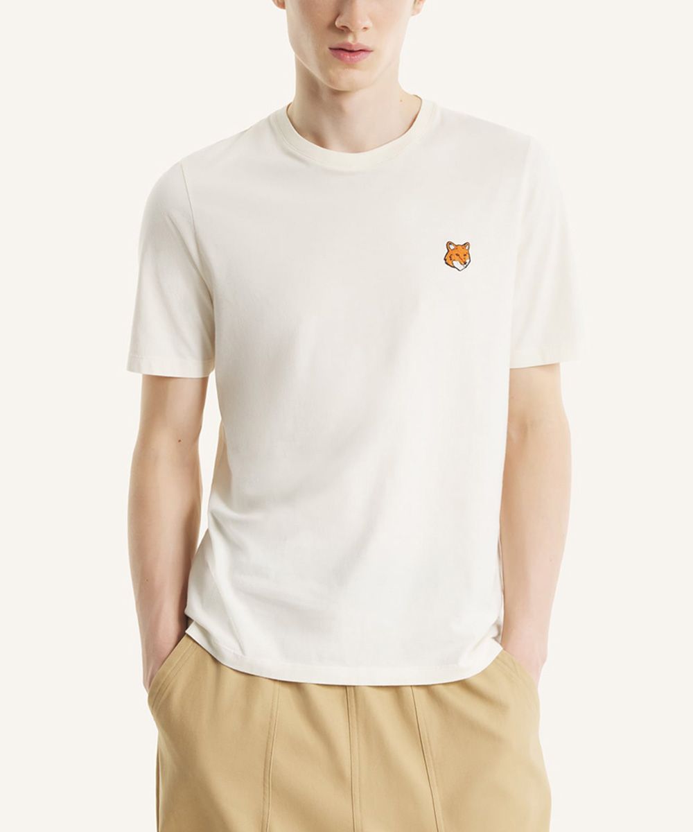 MAISON KITSUNÉ 杏仁奶霜狐狸頭LOGO經典短TEE/中性/男裝/ S