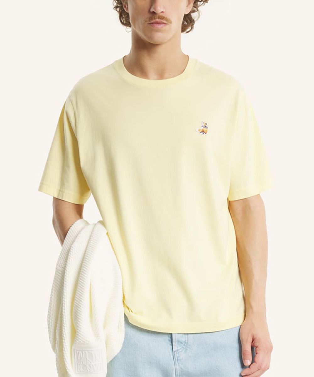 MAISON KITSUNÉ 麥秸黃白日夢狐狸LOGO舒適短TEE/中性/男裝/ M