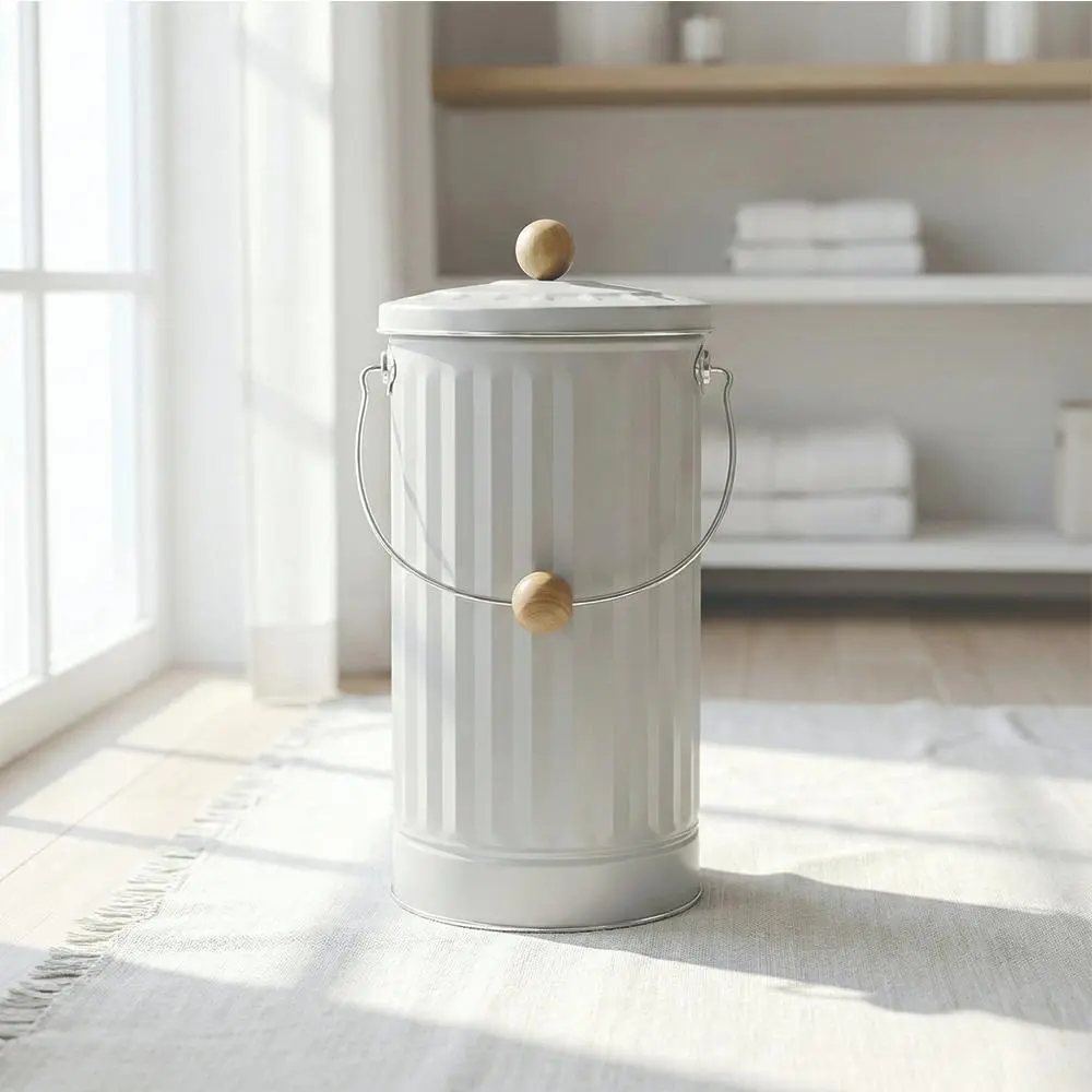 日本渡邊金屬OBAKETSU 手工製防臭垃圾桶 12L/ 灰色