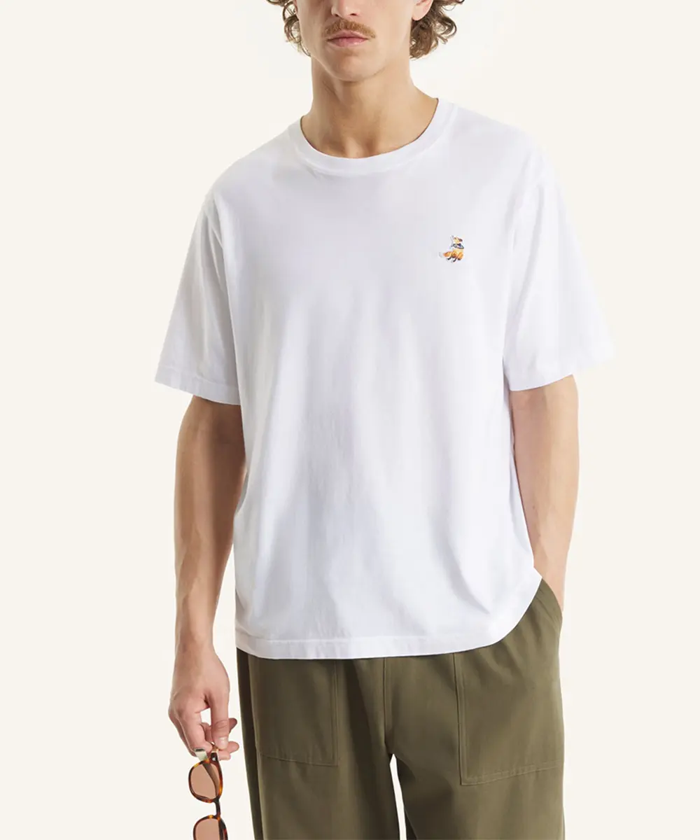 MAISON KITSUNÉ 雪花白白日夢狐狸LOGO舒適短TEE/中性/男裝/ M