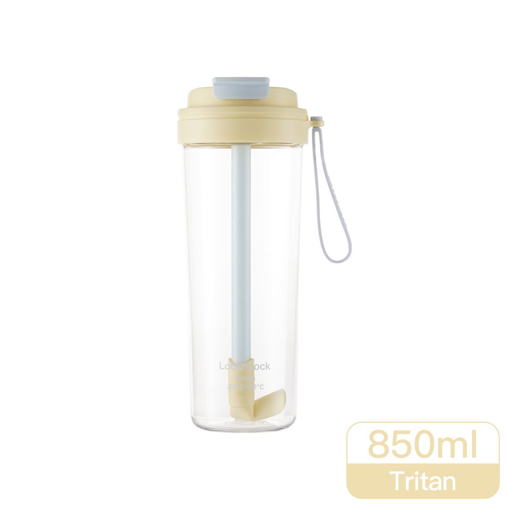 LocknLock樂扣樂扣嚼對FUN飲掀蓋吸管杯/ 850ml/ 蜂蜜蘇打