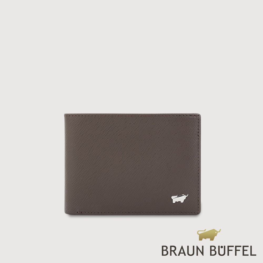 【BRAUN BUFFEL 德國小金牛】台灣總代理 羅根-A 8卡男夾-培土棕/BF569-312-POS