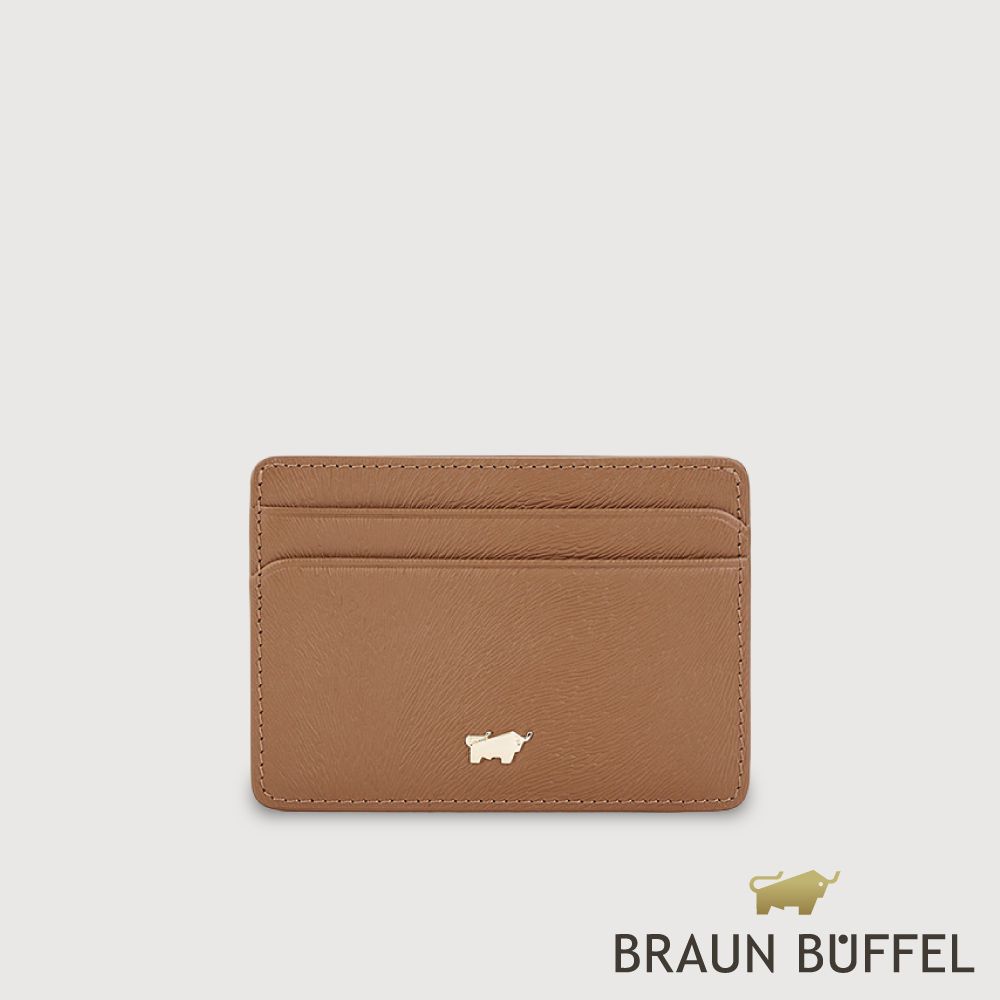 【BRAUN BUFFEL 德國小金牛】台灣總代理 潘-A  4卡卡夾-麥色/BF869-151-BRA