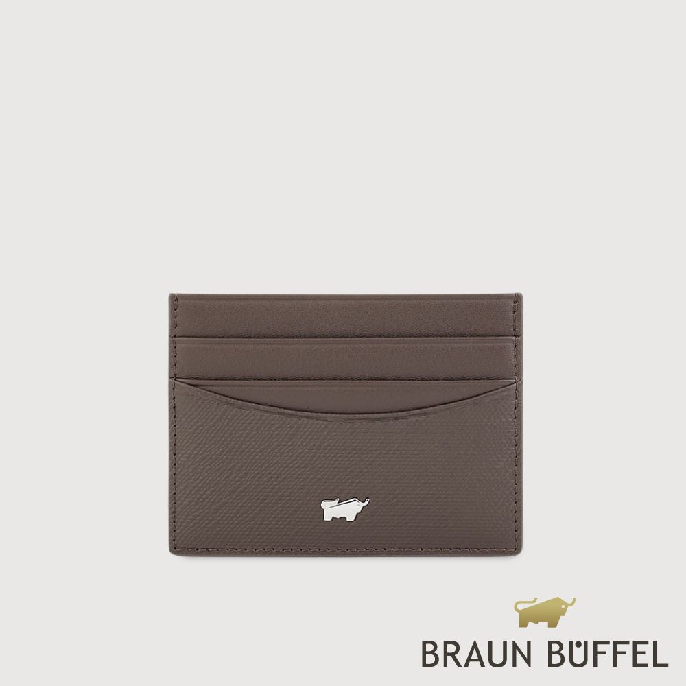 【BRAUN BUFFEL 德國小金牛】台灣總代理 羅根-A 6卡卡夾-培土棕/BF569-151-POS