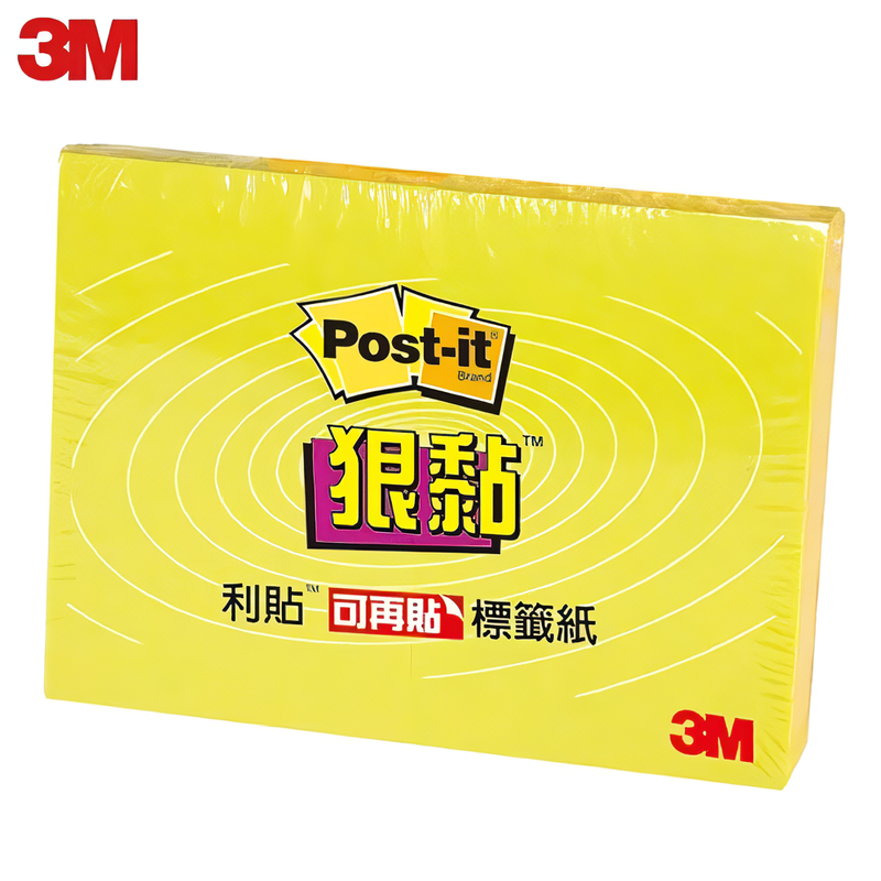 3M狠黏便條紙兩入裝/ 黃