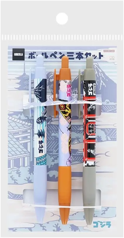 日本 sun-star 哥吉拉 油性原子筆組/ 0.7mm/ 黑筆/ LB/ 3入