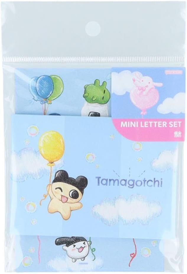 日本 sun-star Tamagotchi塔麻歌子 迷你信封信紙組/ 氣球