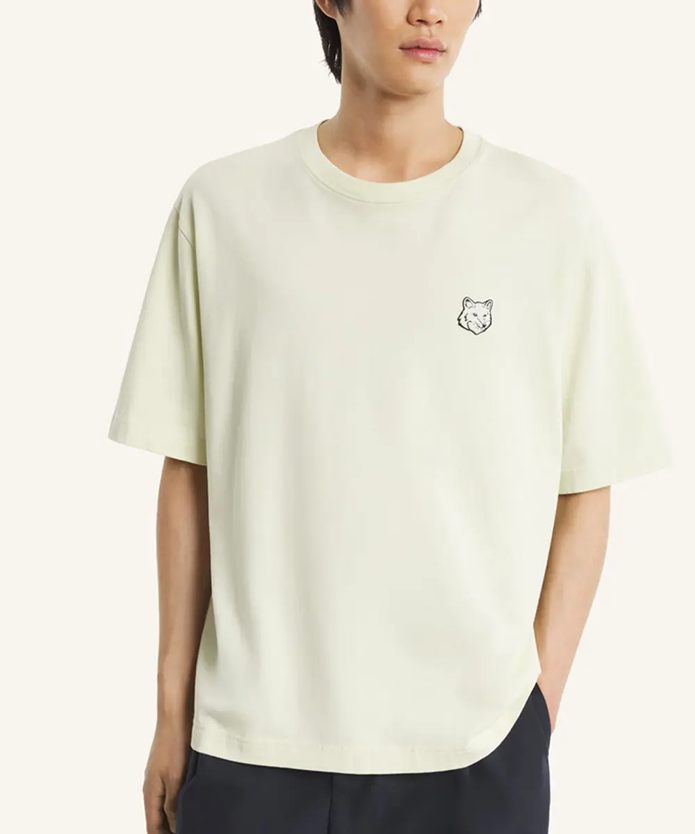 MAISON KITSUNÉ 蘆薈綠變化狐狸頭LOGO寬鬆短TEE/中性/男裝/ M