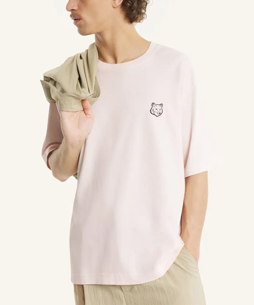 MAISON KITSUNÉ 戀愛粉變化狐狸頭LOGO寬鬆短TEE/中性/男裝/ M
