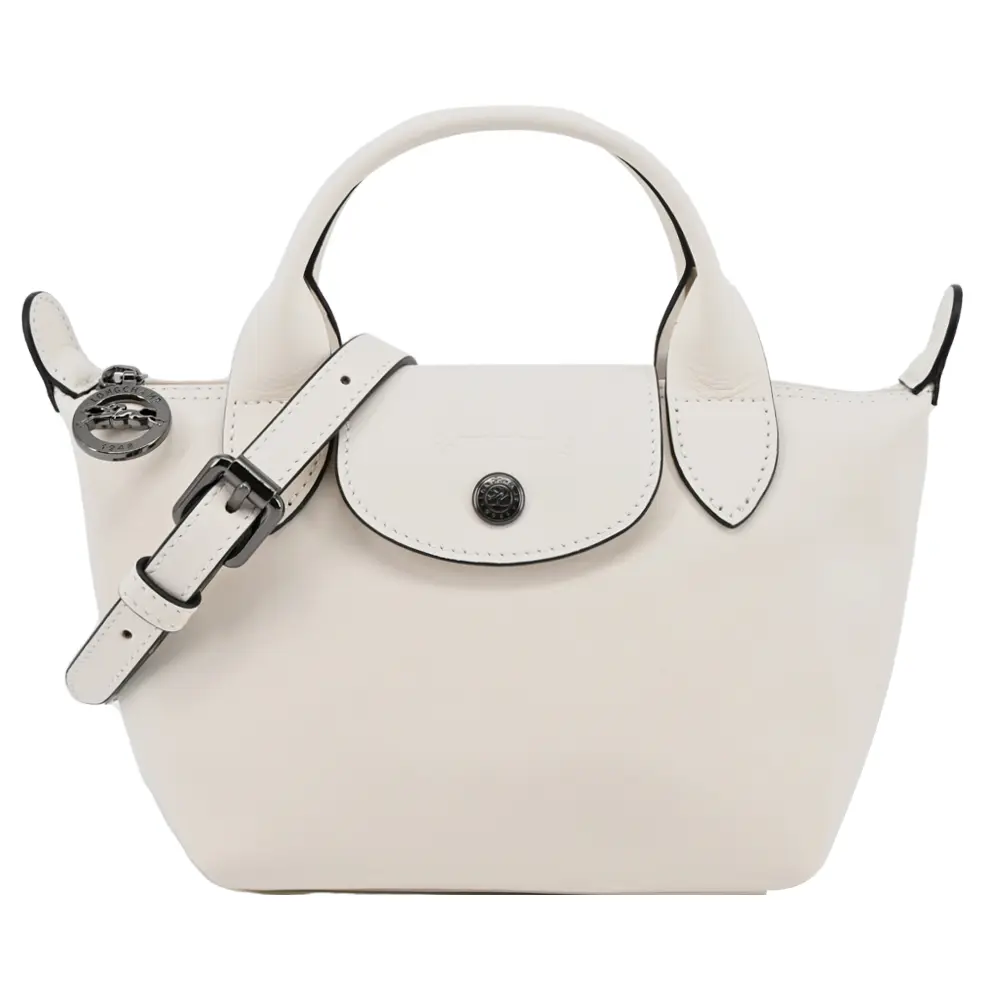 LONGCHAMP LE PLIAGE XTRA系列牛皮手提/斜背兩用水餃包(迷你/白紙)平行輸入
