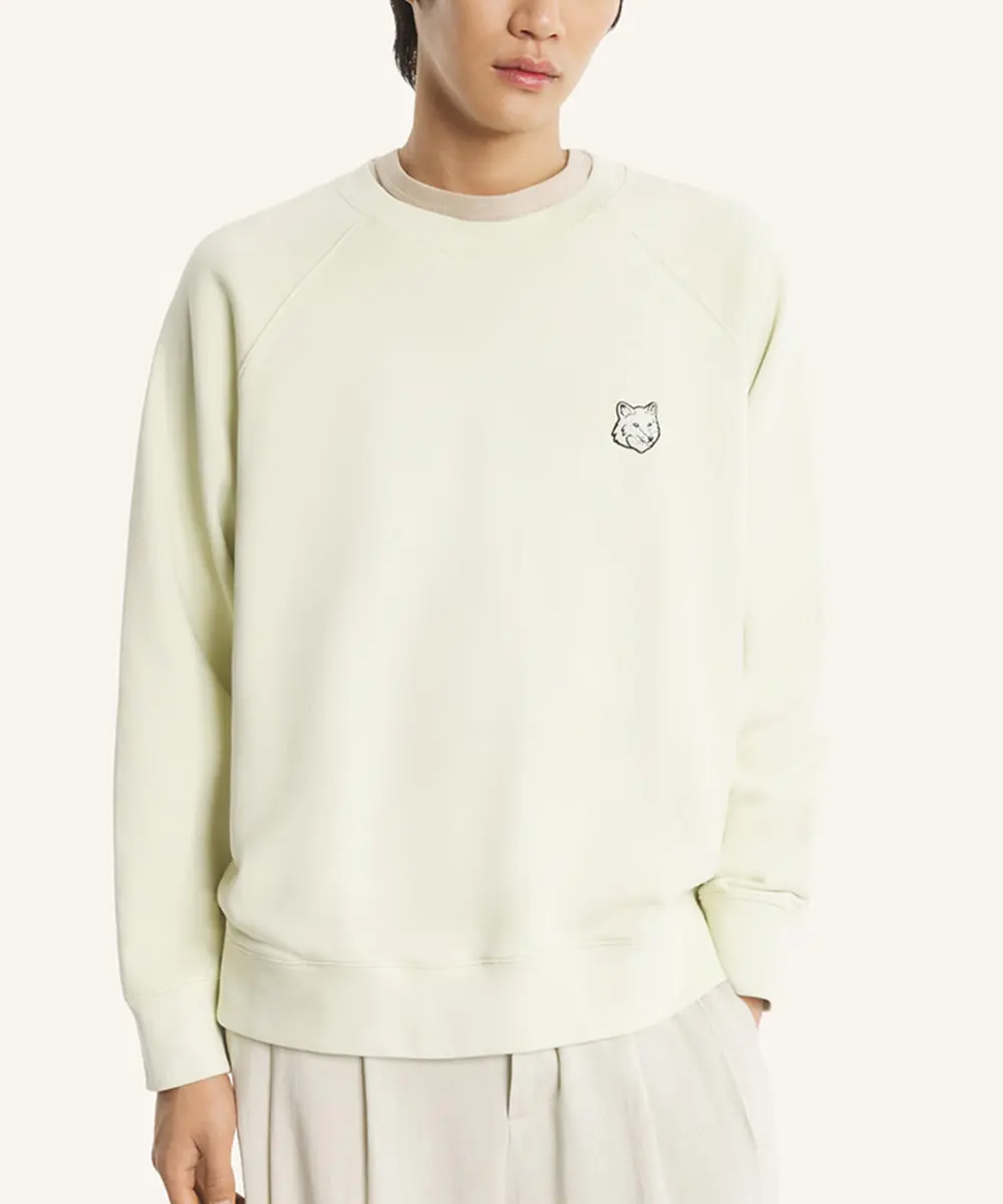 MAISON KITSUNÉ 蘆薈綠變化狐狸頭LOGO寬鬆衛衣/中性/男裝/ M