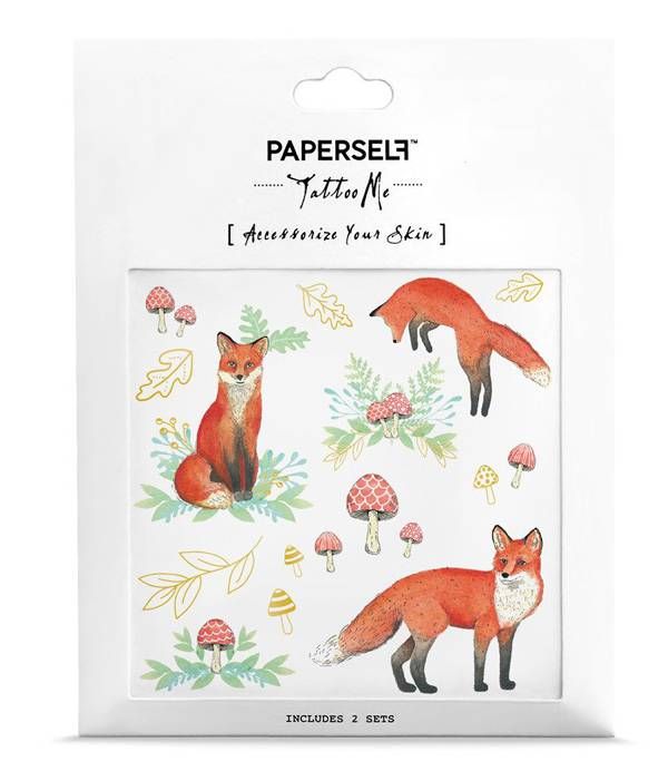 PAPERSELF刺青貼紙/ 狐狸先生Fox/ 2入