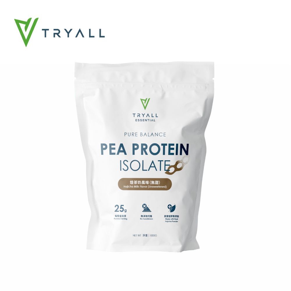 [台灣 TRYALL] Pure Balance 極萃植物蛋白 (1kg/袋)/ 豌豆蛋白 焙茶奶風味