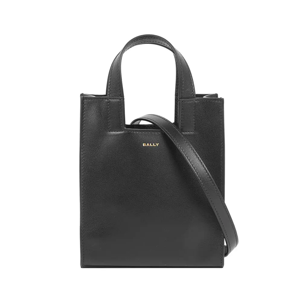 【BALLY】Easy Tote 金字小牛皮小款二用托特包(黑色)/ 平行輸入
