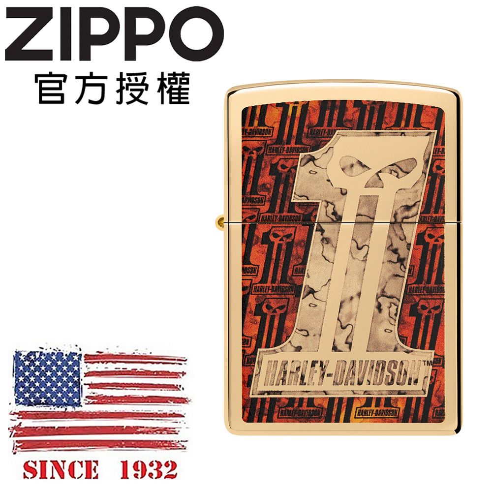 ZIPPO Harley-Davidson®骷髏數字防風打火機 / 美國設計款