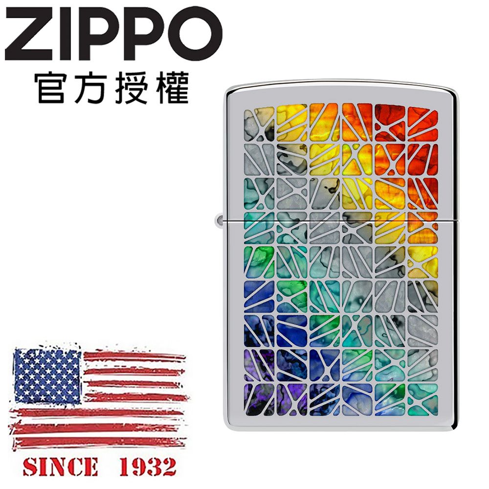 ZIPPO 馬賽克彩虹設計防風打火機 / 美國設計款