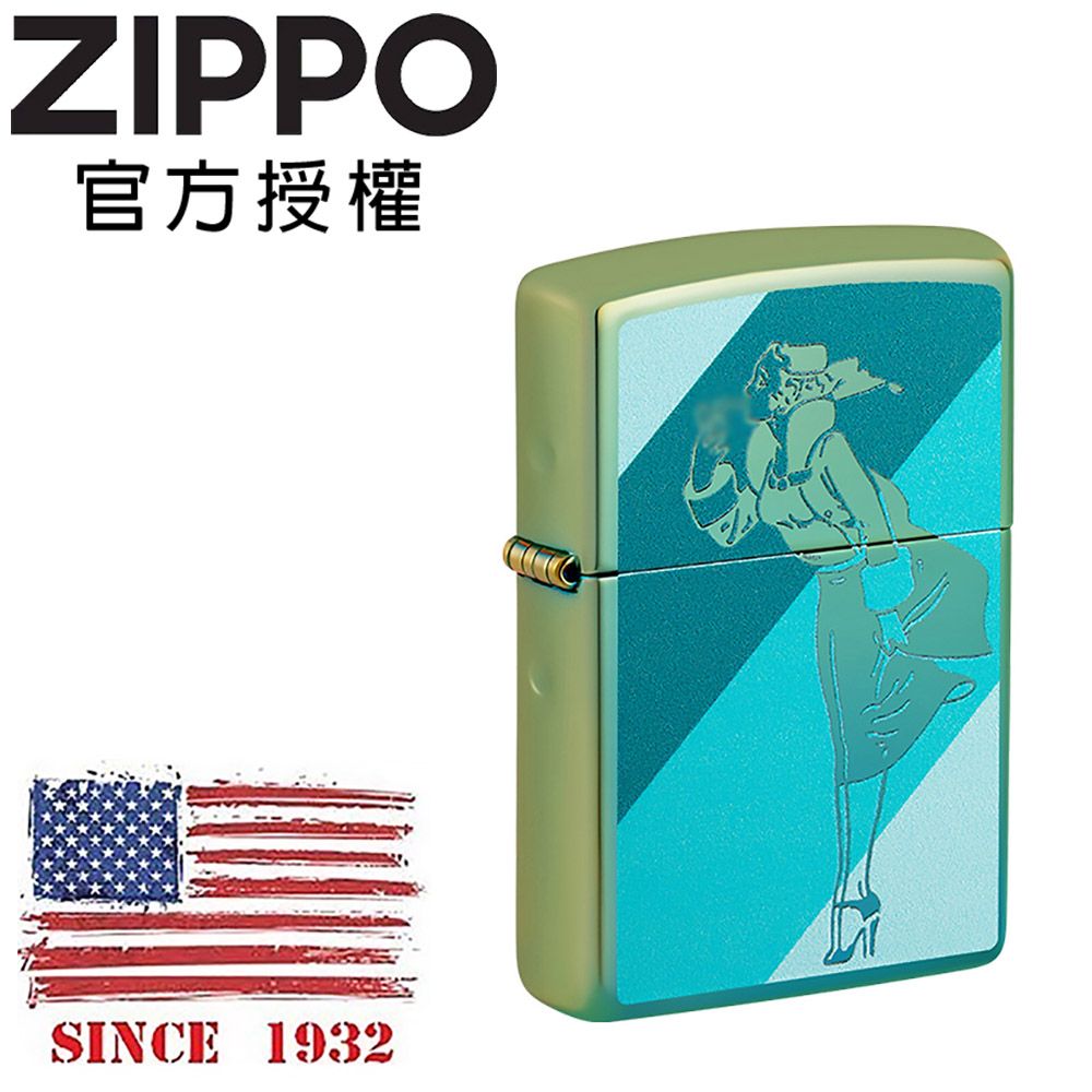 ZIPPO 經典女郎(藍綠冰)防風打火機 / 美國設計款