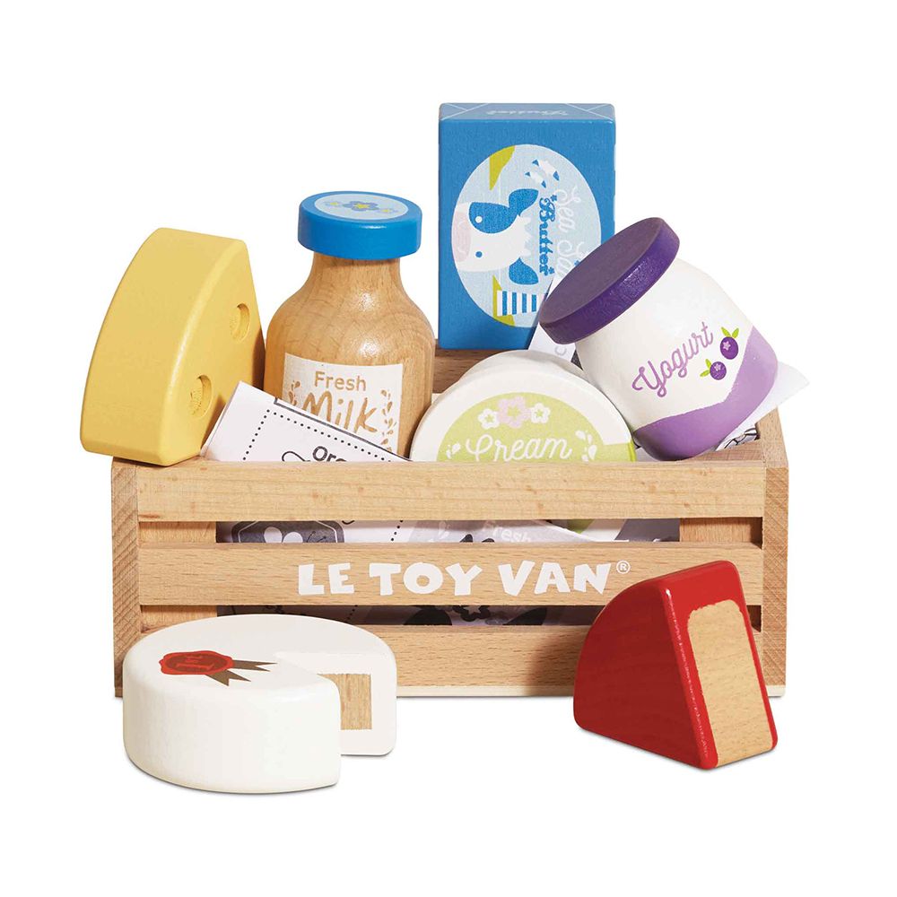 Le Toy Van角色扮演/ 起司與乳製品盒木質玩具組/ TV185