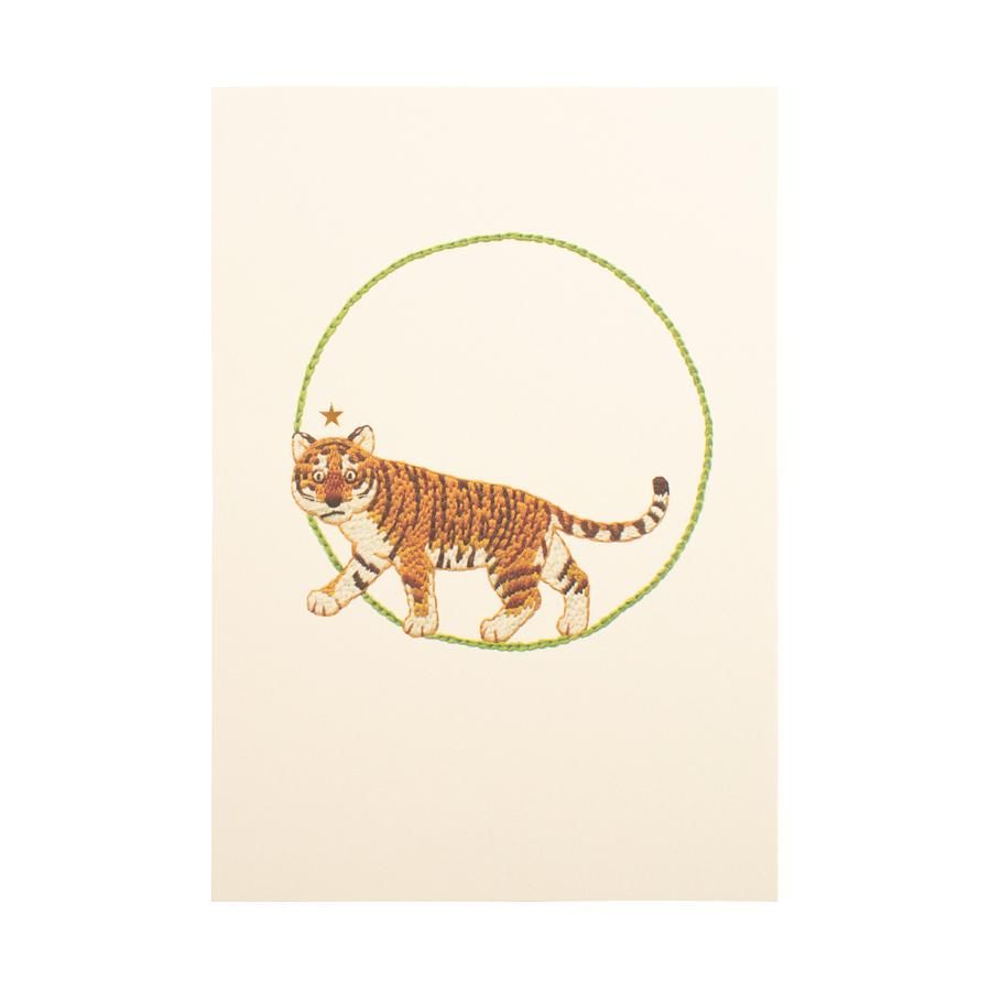 日本7 days cards賀年明信片/ 老虎與環