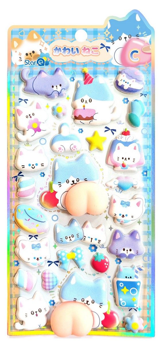 StarQ明日工作室萌寵泡棉貼紙+便利貼/ C