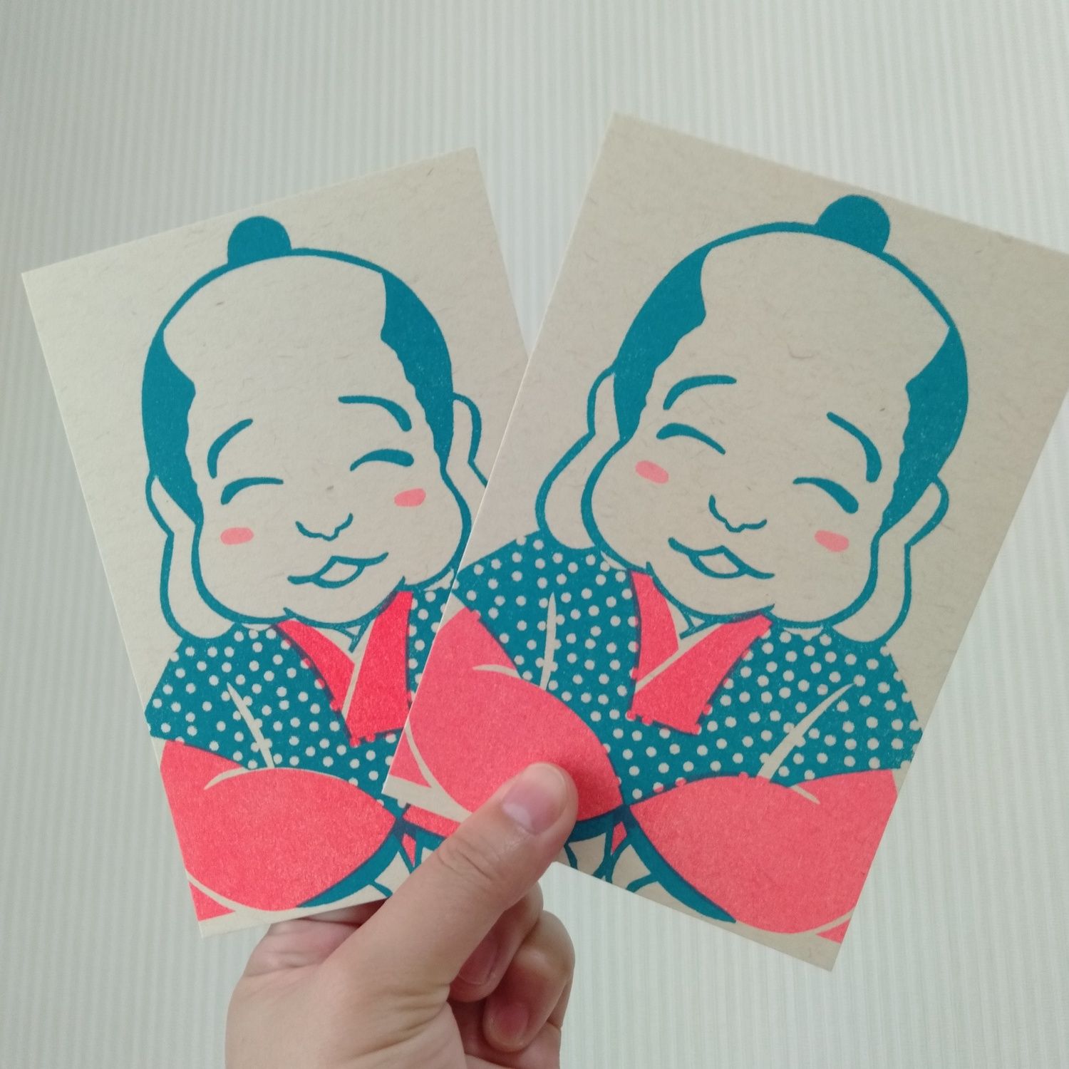 日本梅屋緣起物明信片/ 福助