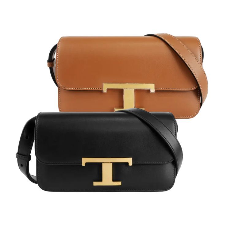 【TOD'S】T Timeless 光滑小牛皮翻蓋長型二用包(Micro)(黑色)/ 平行輸入