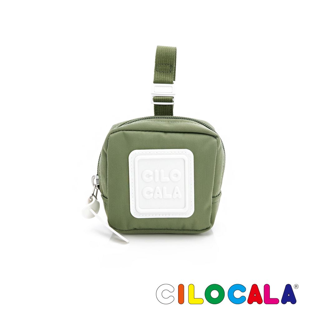 CILOCALA 亮彩尼龍防潑水可扣式零錢包-蕨草綠