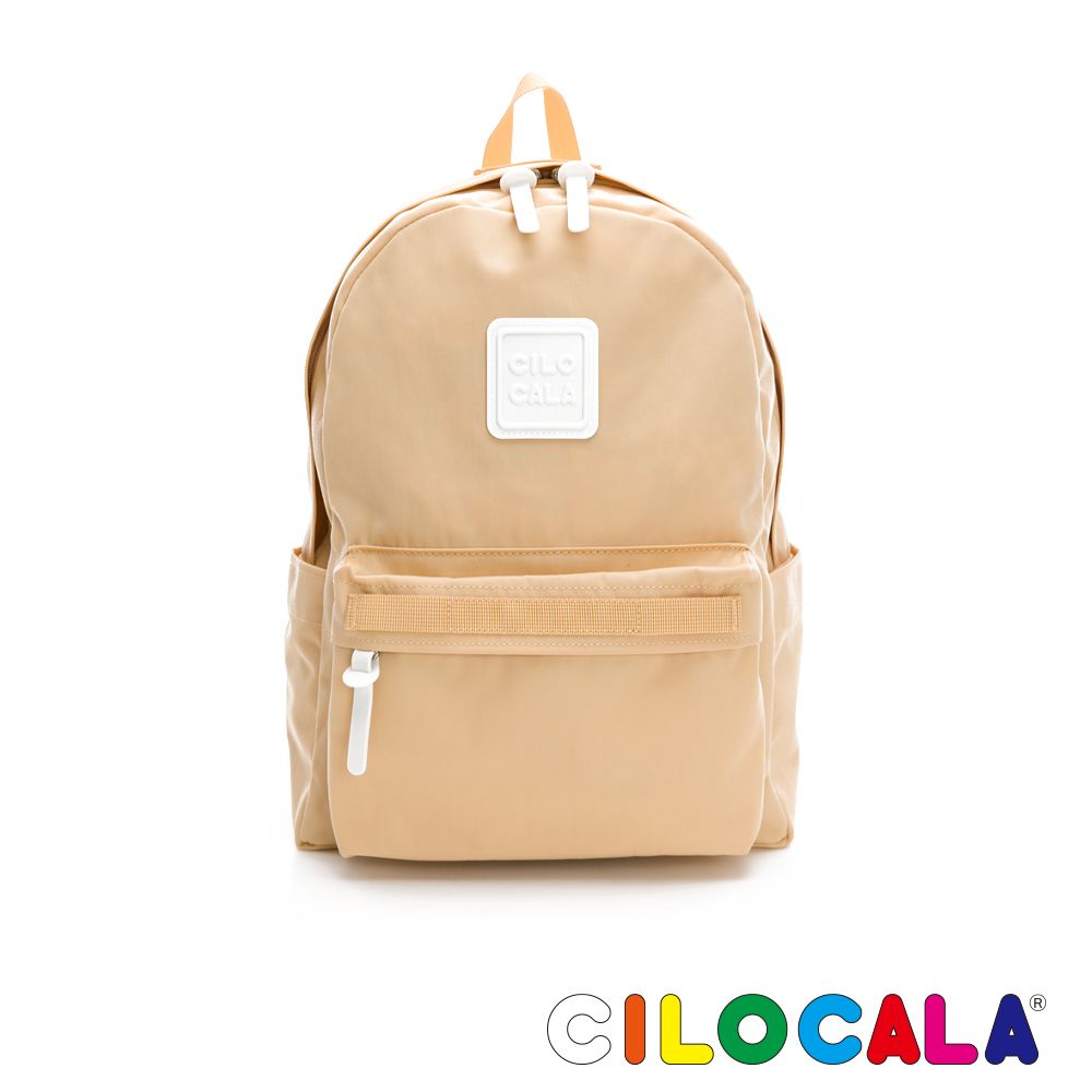 CILOCALA 亮彩尼龍防潑水後背包-中大-芒草駝