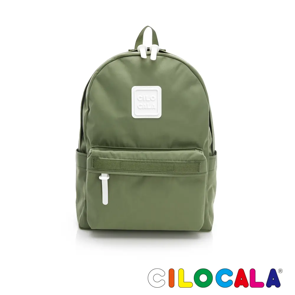 CILOCALA 亮彩尼龍防潑水後背包-中大-蕨草綠