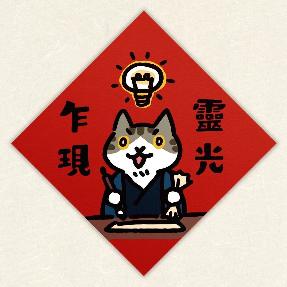 HITOCAT吉豆貓春聯/ 靈光乍現