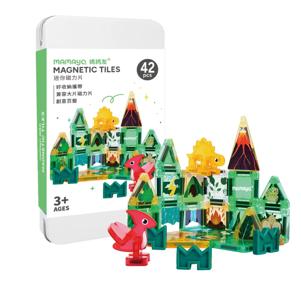 媽媽友mamayo迷你磁力片/ 森林恐龍/ 42pcs