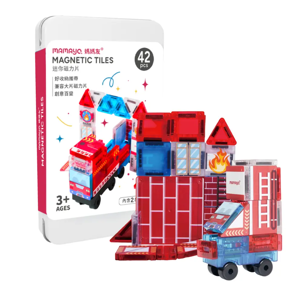 媽媽友mamayo迷你磁力片/ 小小消防車/ 42pcs
