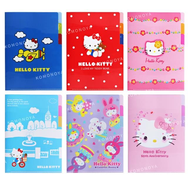 日本 sun-star 3層資料夾/ A5/ Hello Kitty 50周年紀念/ B